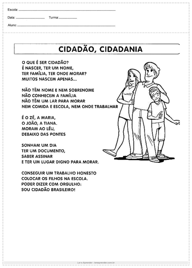 Atividades Sobre Cidadania Atividades Educativas Ler E Aprender