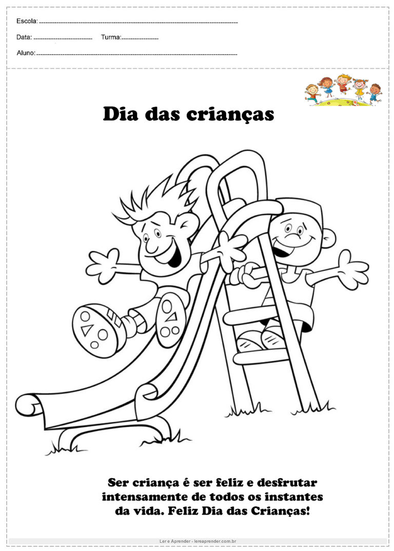 Desenhos Para Colorir Dia Das Crian As Para Imprimir Ler E Aprender