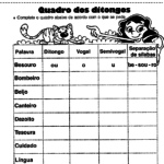 Atividades de Português 4º ano - Ditongos