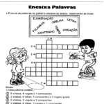 Atividades de Português 4º ano - Encaixa palavras