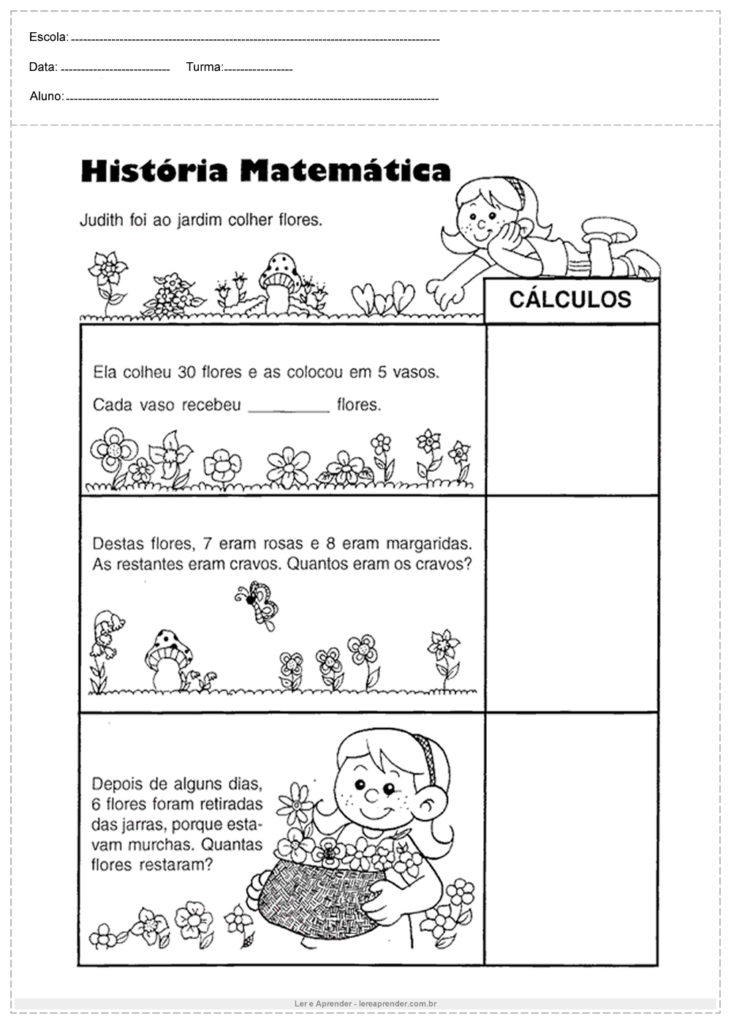 História da Matemática - Atividades de Matemática 3º ano