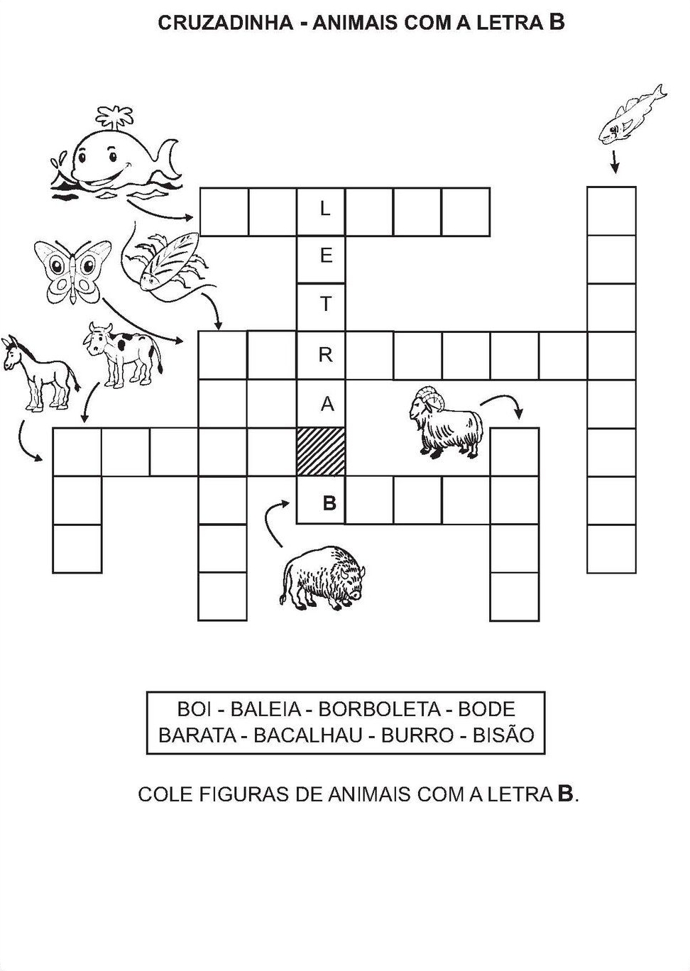 Atividades de Português 2º ano - Animais com letra B