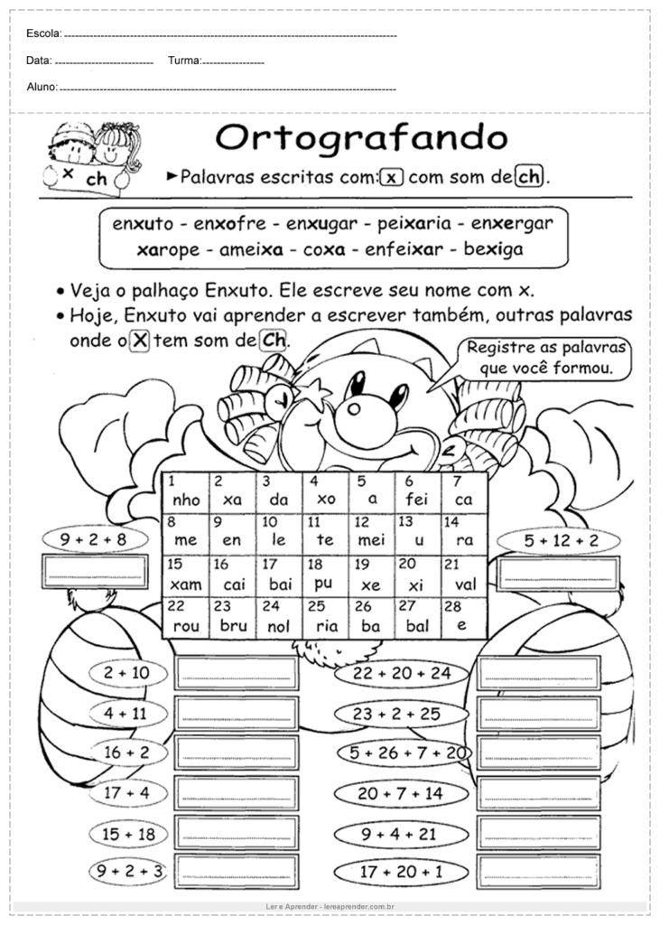 Atividades de Português 3º ano - Ortografando