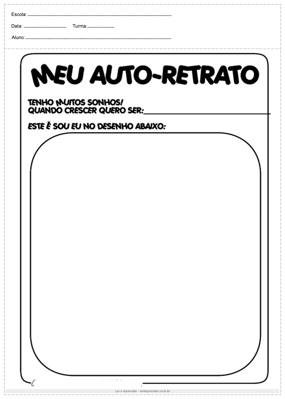 Atividades Identidade E Autonomia Meu Auto Retrato Ler E Aprender