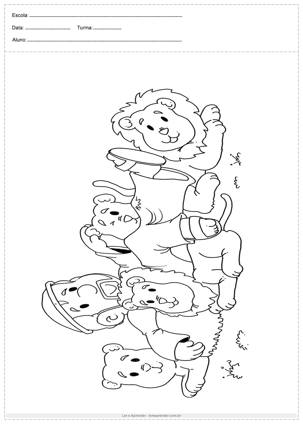 Desenhos bíblicos para colorir Daniel na cova dos leões
