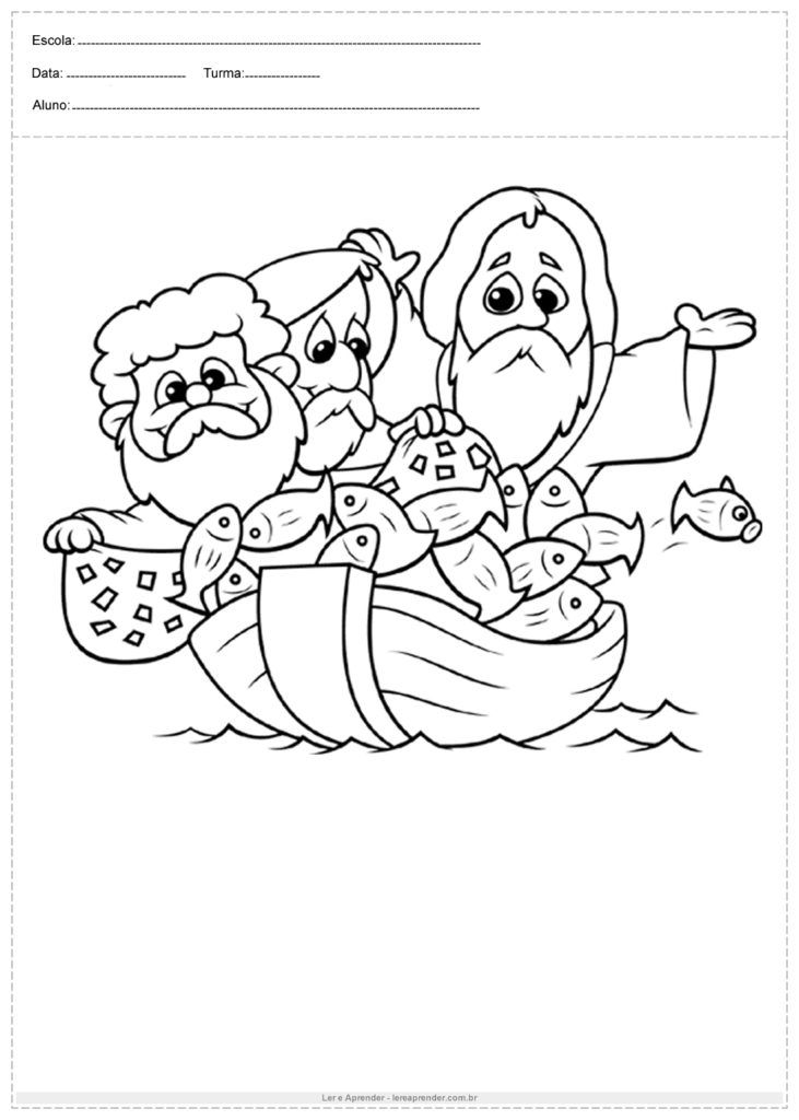Desenhos bíblicos para colorir jesus no barco