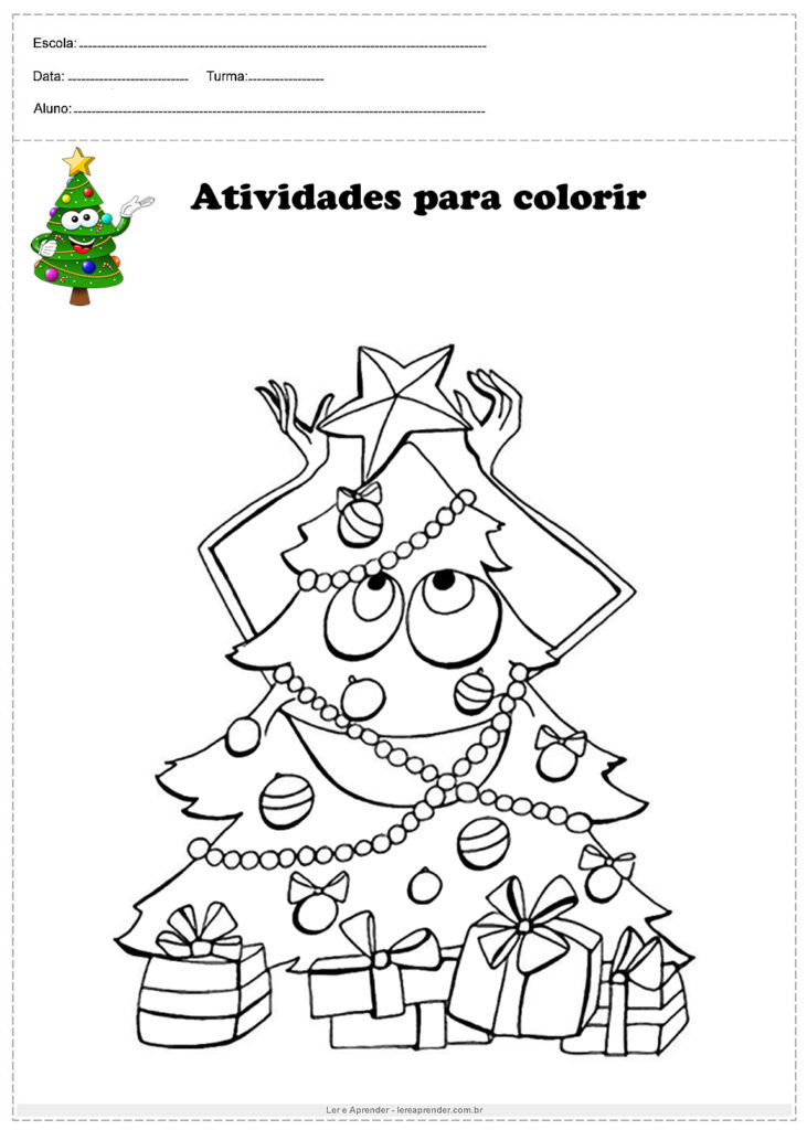 Árvores de Natal para colorir e imprimir - Ler e Aprender