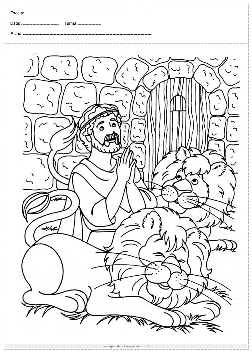 Atividade de ensino religioso Daniel e os leões