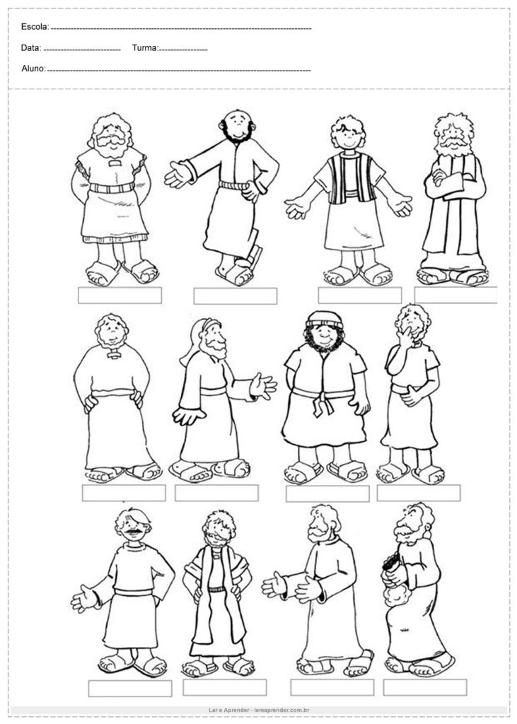Atividade de ensino religioso os doze discípulos