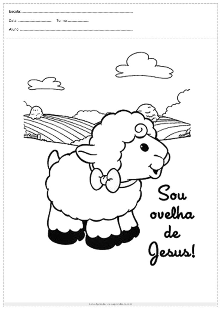 Atividade de ensino religioso sou ovelha de Jesus