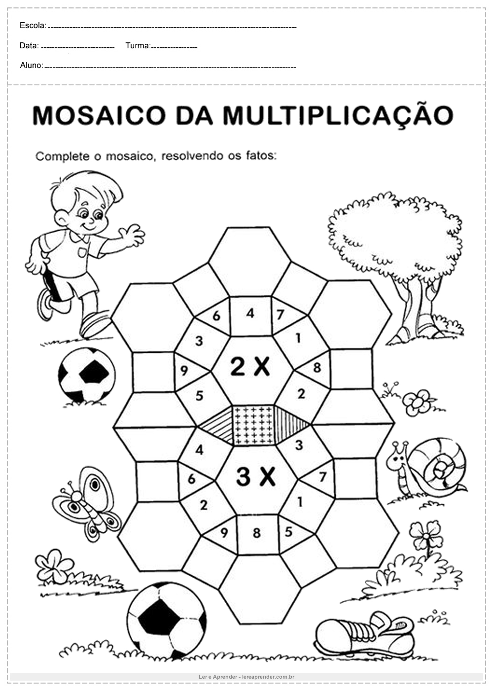 Atividade de multiplicação mosaico