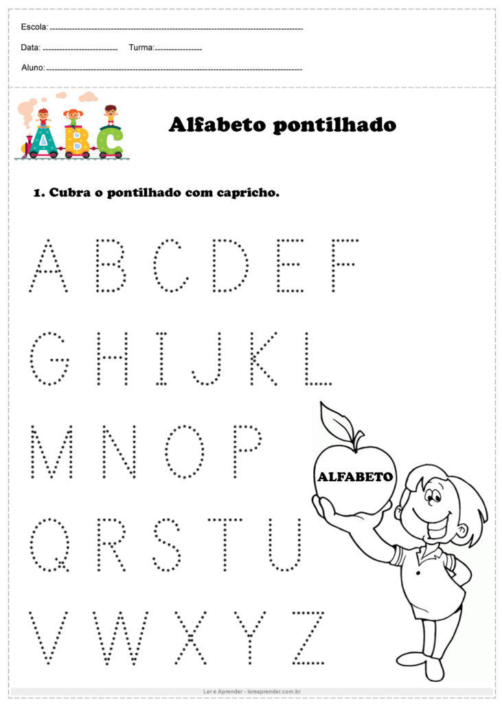 Alfabeto Pontilhado Para Imprimir Ler E Aprender 0688