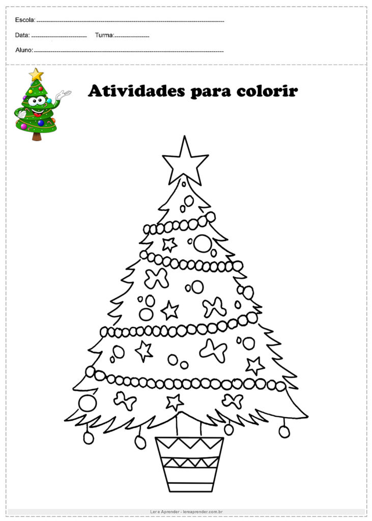 Árvores de Natal para colorir e imprimir - Ler e Aprender