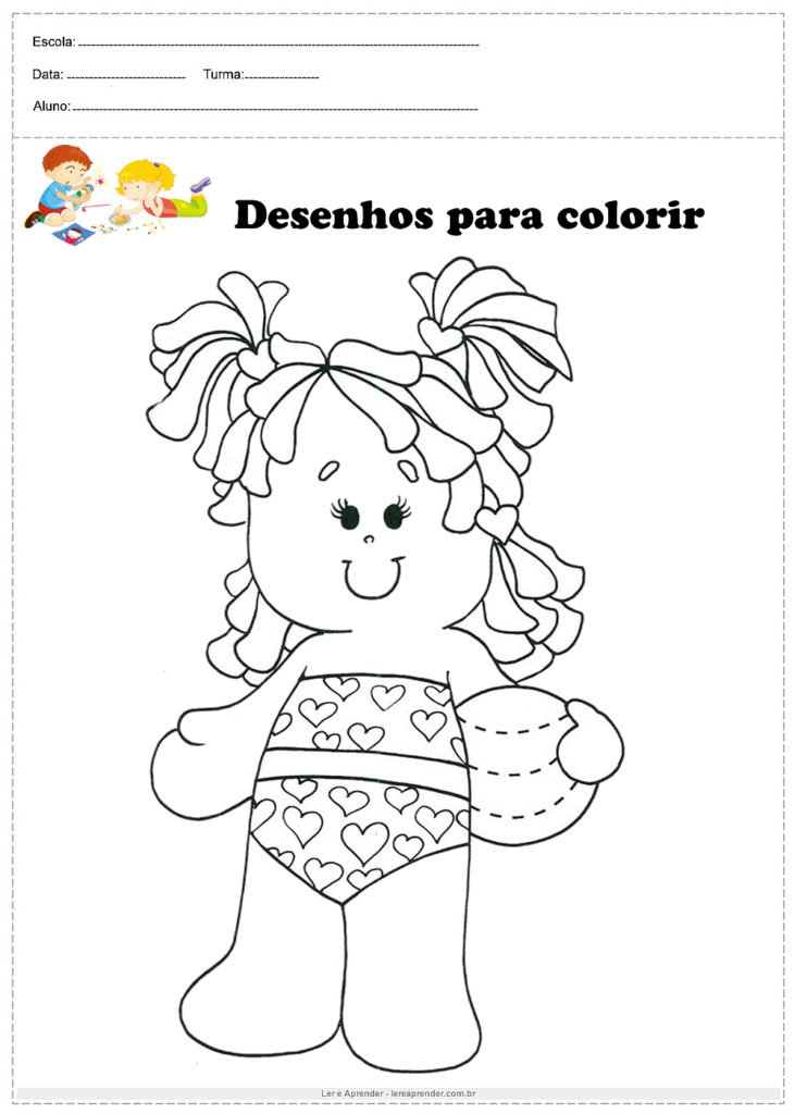 Menina de biquíni para colorir