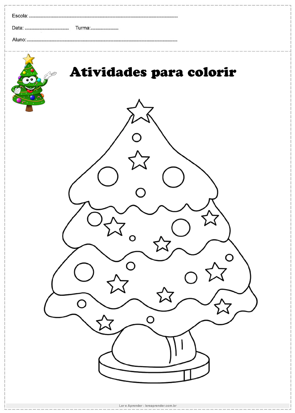 Pinte a árvore de natal bem bonita - Ler e Aprender