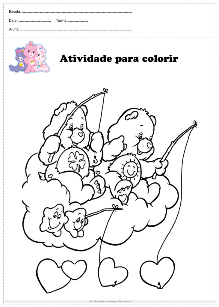 Ursinhos carinhosos para colorir