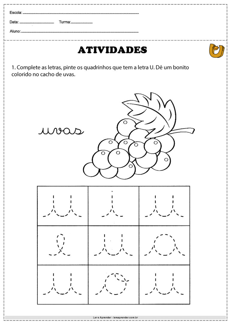 Atividades Com A Letra U Para Imprimir Atividades Educativas