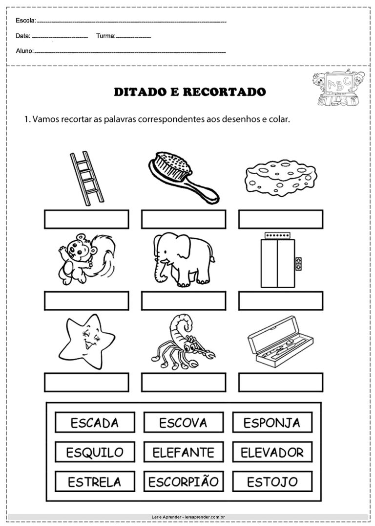 Atividades De Ditado Recortado Para Imprimir Atividades Educativas