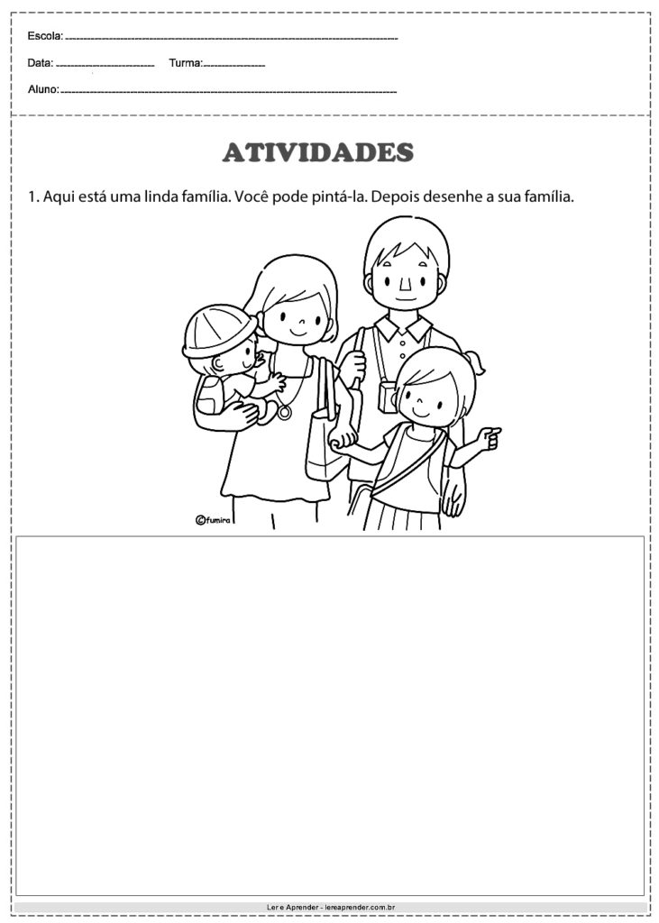 Atividade Dia Da Família - Atividades Educativas - Ler E Aprender