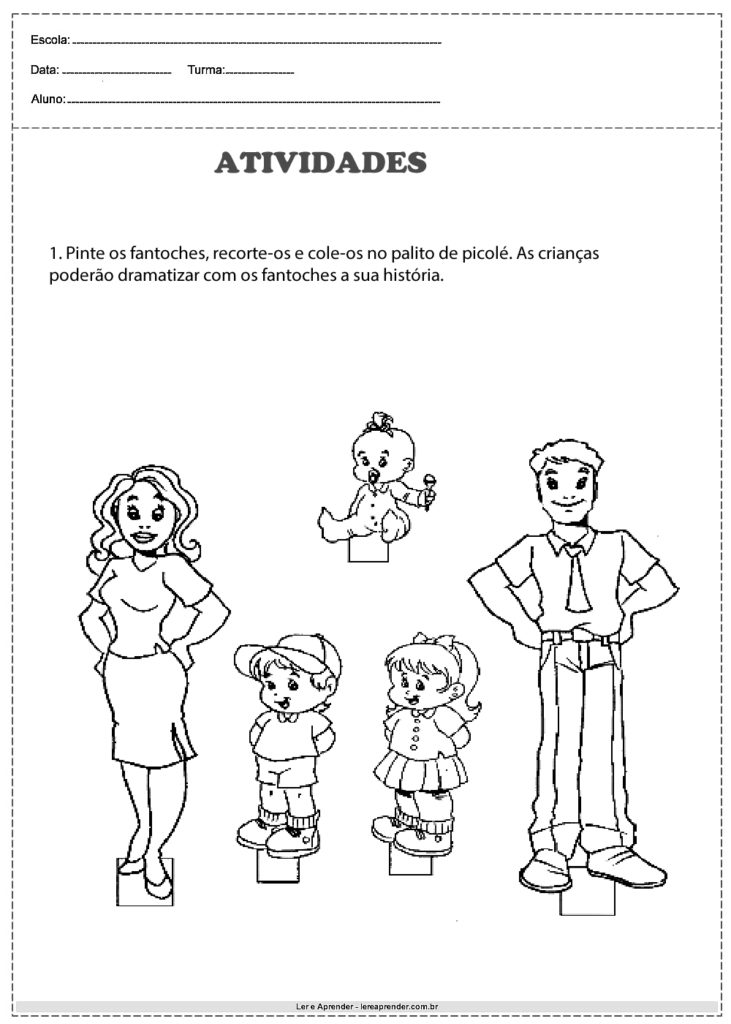 Atividade Dia Da Família Atividades Educativas Ler E Aprender 6510