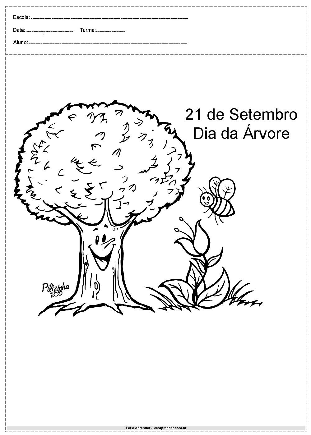 21 de Setembro dia da árvore para colorir