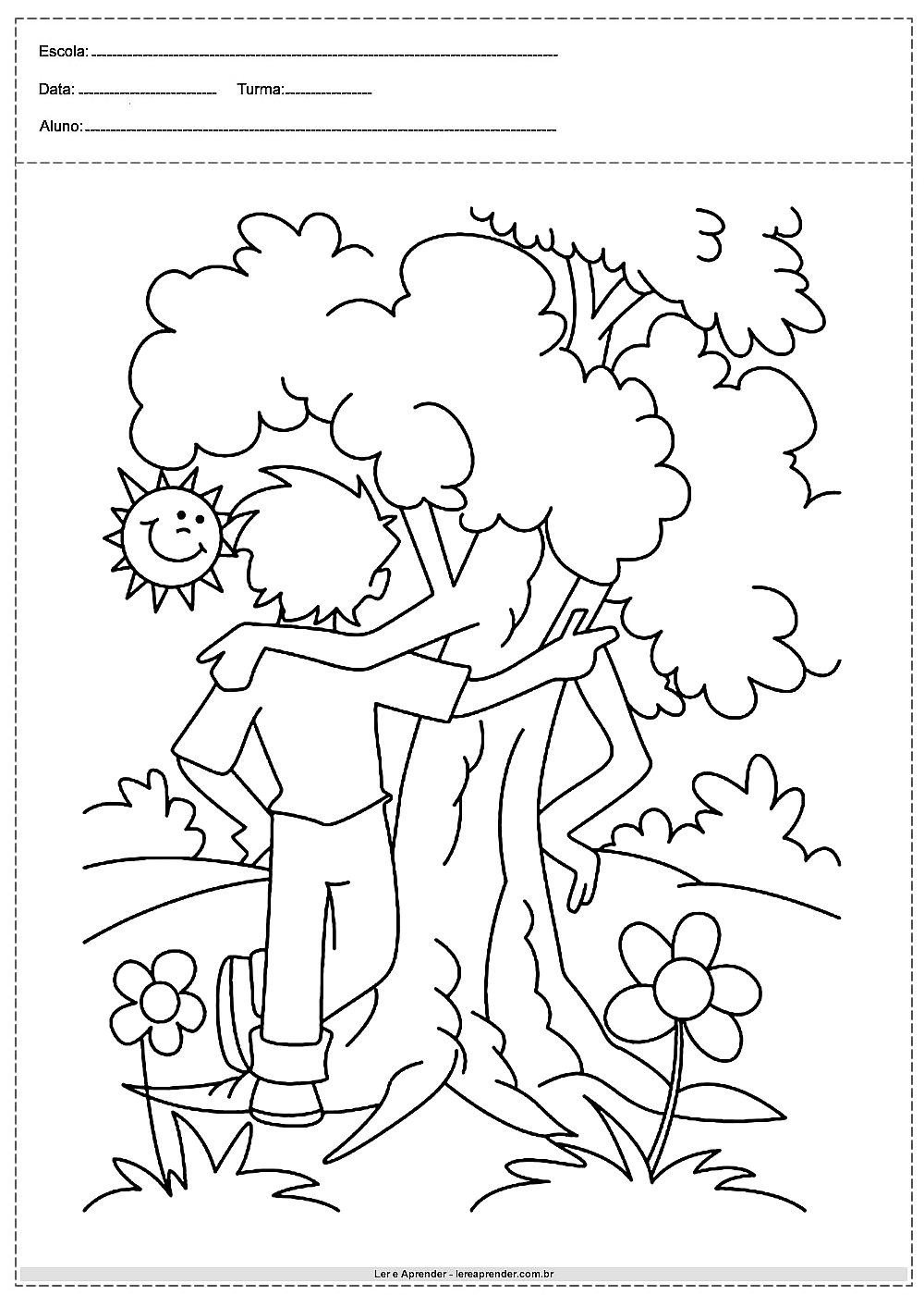 Desenho dia da árvore para colorir