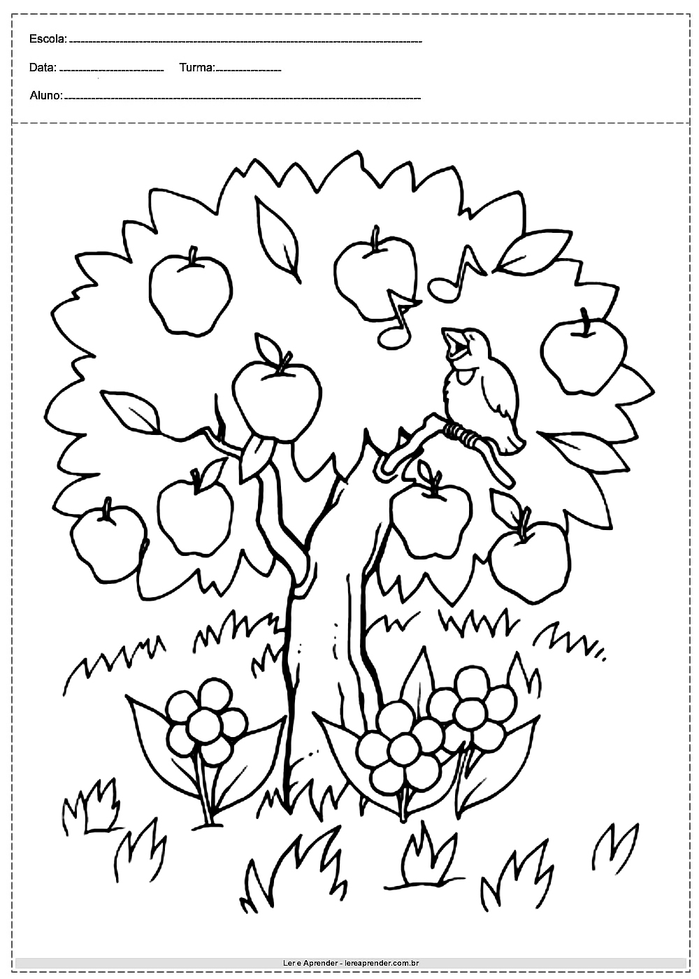 Desenho do dia da árvore para colorir