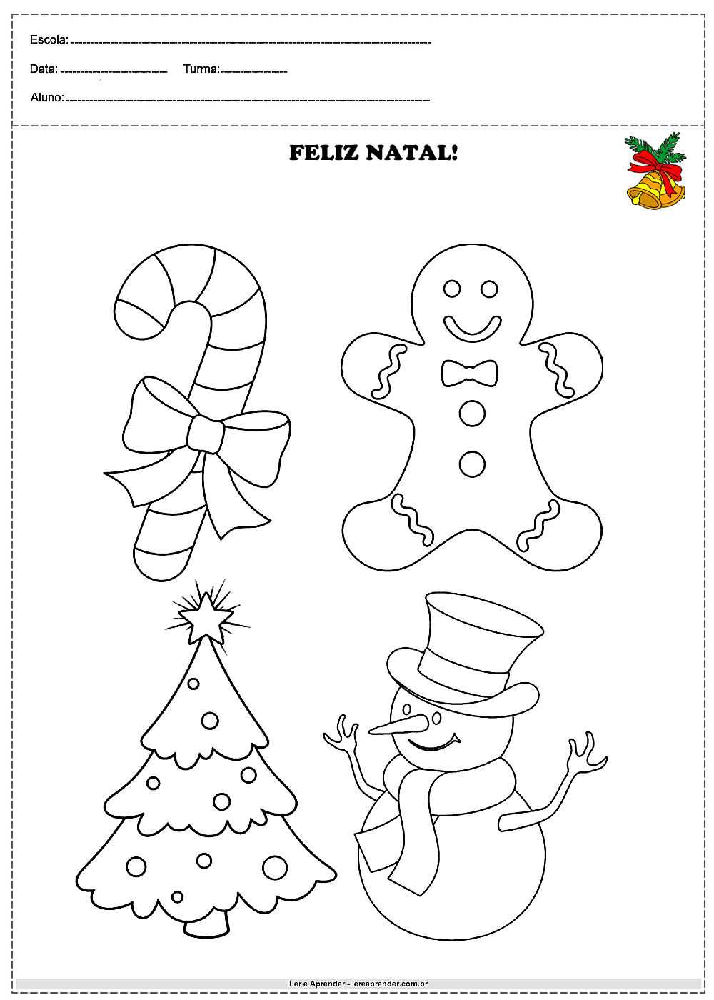 Desenho de natal - Para colorir e imprimir - Atividades Educativas