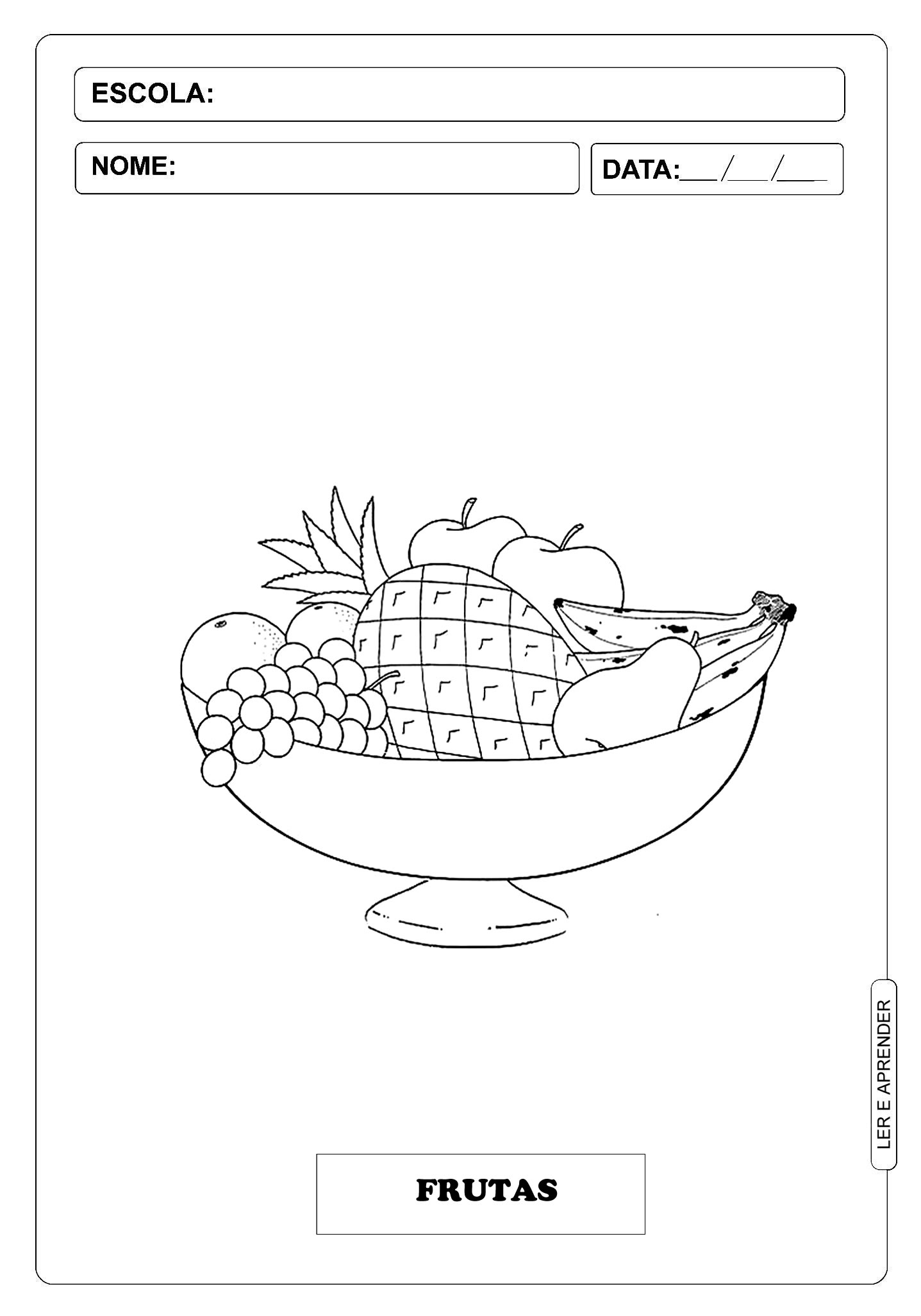 Desenhos de Frutas para Pintar - Curso Completo de Pedagogia