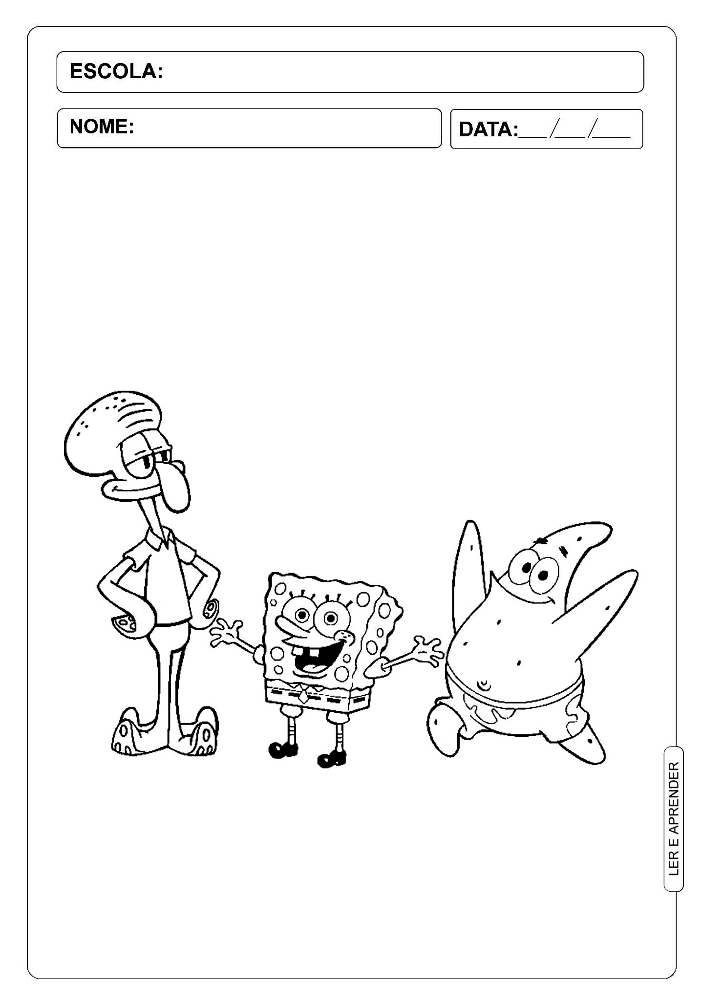 Desenhos para colorir do melhor amigo de Bob Esponja e Patrick - Desenhos  para colorir grátis para imprimir