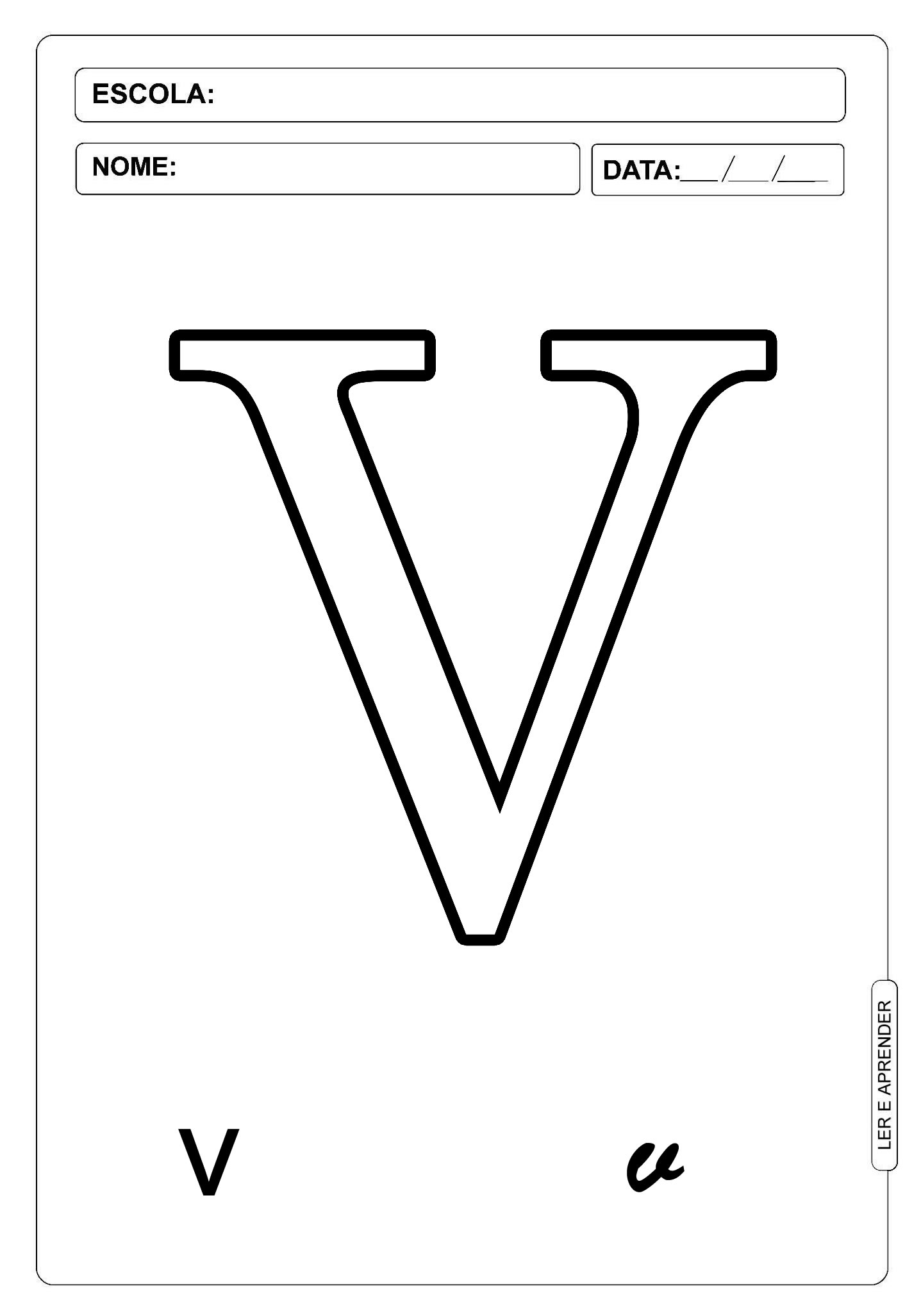 Letra do alfabeto V