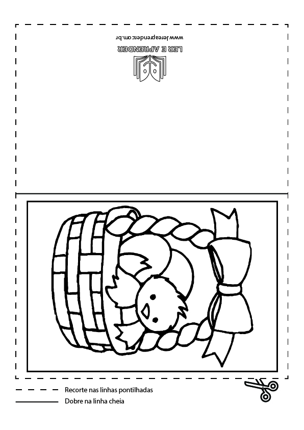 Cartão de pascoa – símbolos cesta para colorir