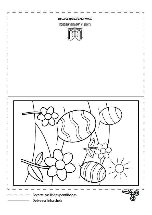 Cartão de pascoa – símbolos ovos para colorir