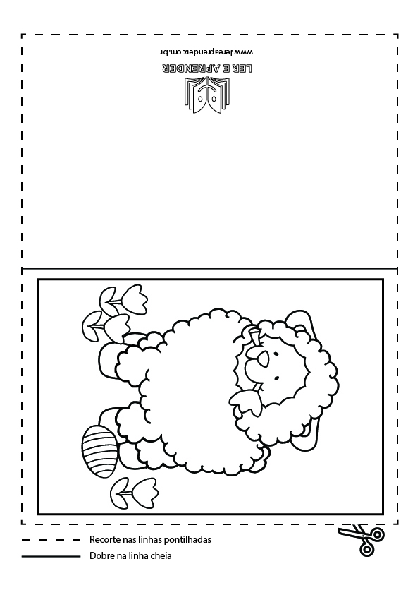Cartão de pascoa – símbolos para colorir