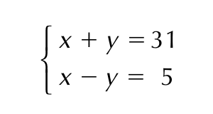 Sistema de equações do 1° grau