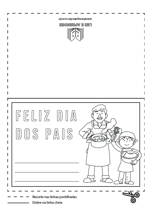 Cartão Dia dos Pais para colorir